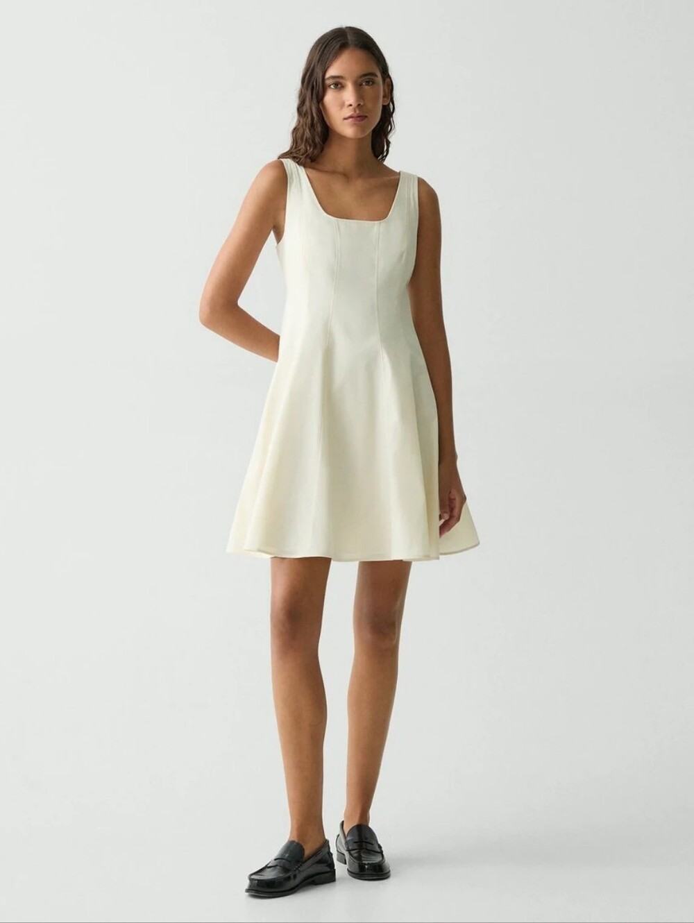 Theory Eggshell Sleep Poplin Dress **$395 Retail**